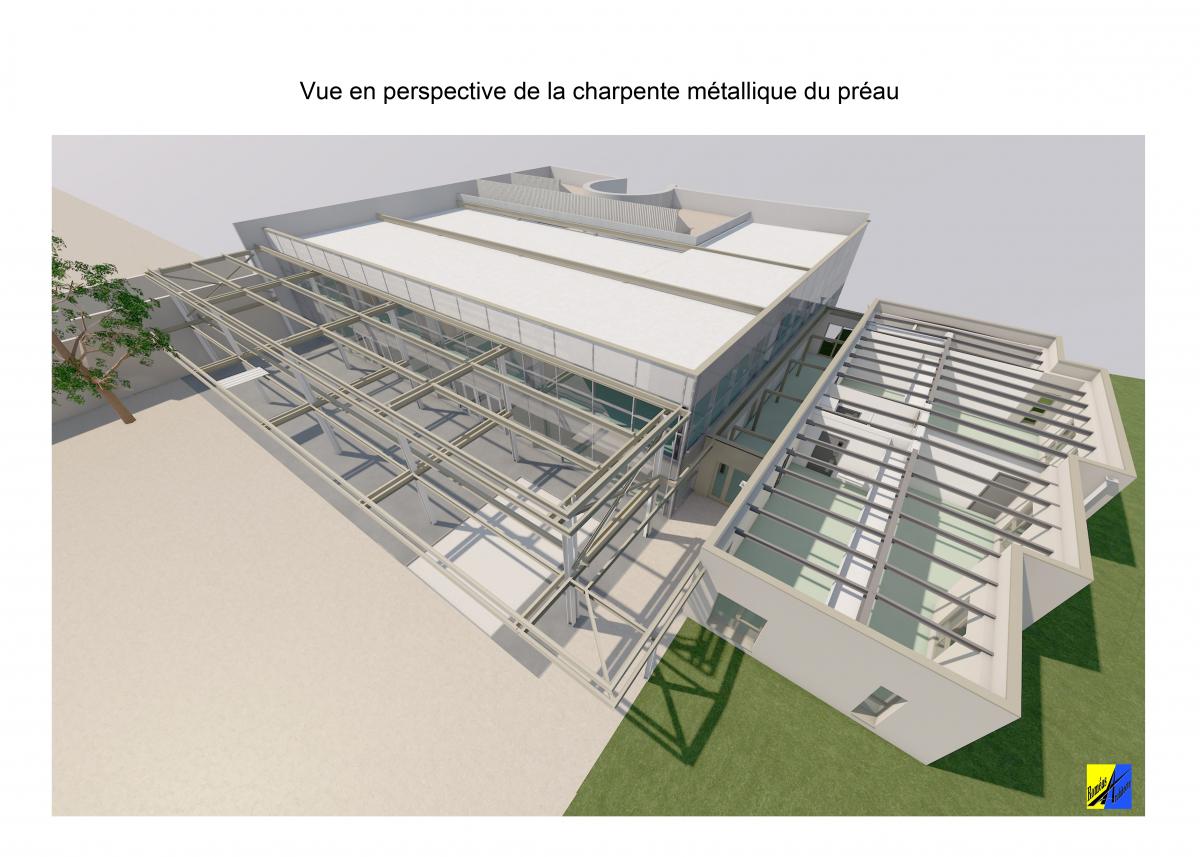 charpente métallique  du préau de l'école copie