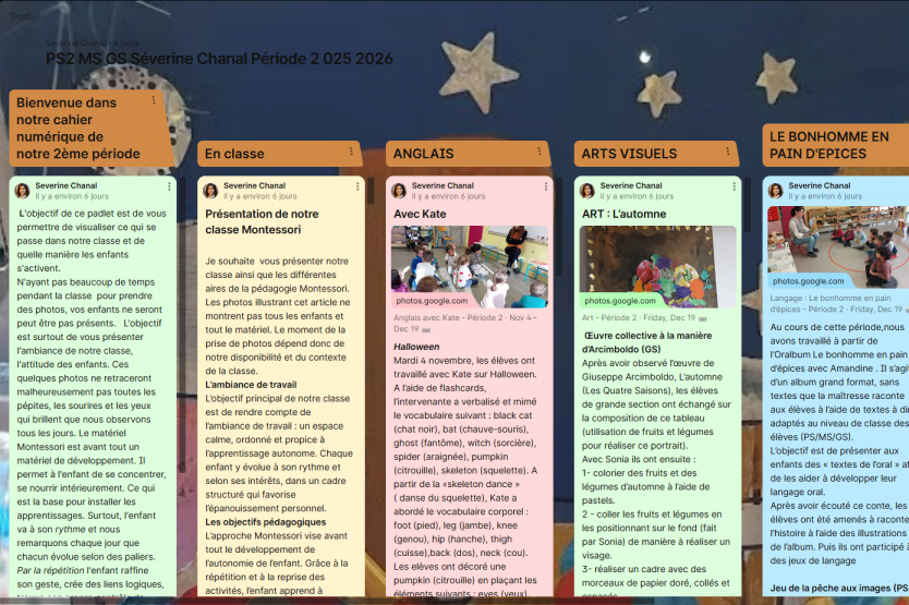 Classe Ps2 Ms GS Séverine Chanal periode 2