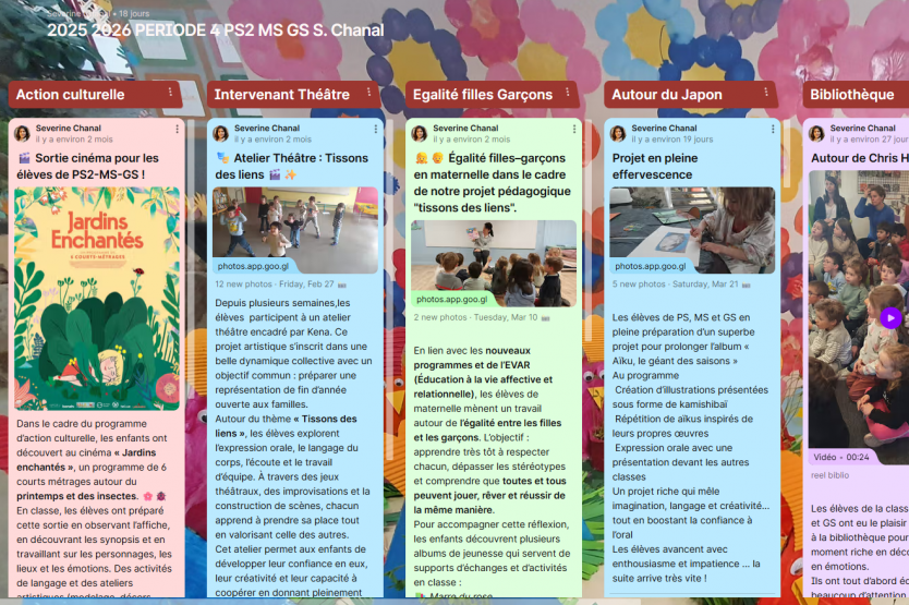 Classe Ps2 Ms GS Séverine Chanal periode 4